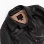 Heritage Black Leather Car Coat collar