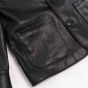 Heritage Black Leather Car Coat pocket