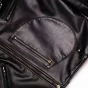 Heritage Black Leather Jacket With Fur Collar pocket