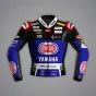 Jonathan Rea Black and Blue Motorcycle Jacket Yamaha WSBK 2024 front view