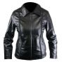 Ladies Front Braided Leather Jacket