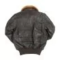 Leather Bomber Jacket With Fur Collar