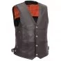 Leather Biker Vest Mens with Deep Front Pockets