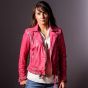 Lederjacke Rosa