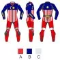 Supermoto Leather Suit Front, Side & Back View