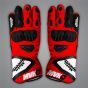 Maverick Vinales Black Red Motorcycle Gloves MotoGP 2024 front view