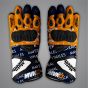 Maverick Vinales MotoGP 2025 leather riding gloves with protective knuckle armor