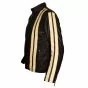 Black Leather Jacket With Yellow Stripes
