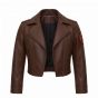 X-Men Rogue Brown Leather Jacket front view