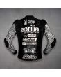 Aleix Espargaro Black And White Motorcycle Jacket Aprilia WT 2022 back view