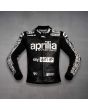 Aleix Espargaro Black And White Motorcycle Jacket Aprilia WT 2022 front view