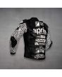Aleix Espargaro Black And White Motorcycle Jacket Aprilia WT 2022 left side view