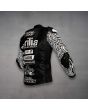 Aleix Espargaro Black And White Motorcycle Jacket Aprilia WT 2022 right side view