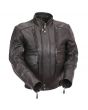 Biker Naked Leather Jacket with Side Stretch Panels