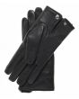 Black Fur Cuff Leather Gloves