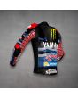 Fabio Quartararo Yamaha Motorradjacke Blau MotoGP 2023 linke Seitenansicht