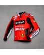 Francesco Bagnaia Leather Motorcycle Jacket Ducati MotoGP 2021 left view
