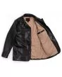 mens black leather car coat
