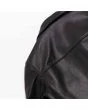 Heritage Black Leather Car Coat shoulder