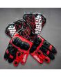Marc Marquez Red Black Motorcycle Gloves 2021 upper view