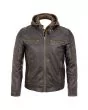 Hooded Leather Jacket For Men