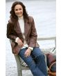 womens leather peacoat