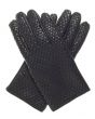 black woven gloves