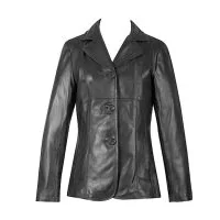 3 Button Lambskin Blazer front view