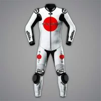 All White Motorcycle Suit