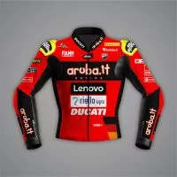 Veste de moto rouge