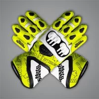 Alvaro Bautista White Motorcycle Gloves SBK 2024 upper view