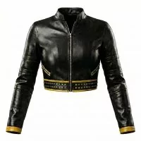 Birds of Prey Canary Leather Jacket front view