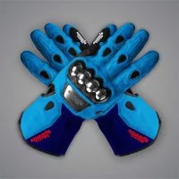 Blue Motorbike Gloves