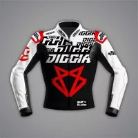 Schwarze Weiße Motorradjacke