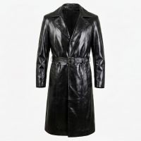 Blade Black Leather Trench Coat
