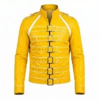 Freddie Mercury Yellow Leather Jacket front view