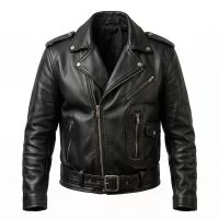 Grease Danny Zuko Black Leather Jacket front view