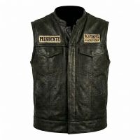 Mayans MC Black Leather Vest