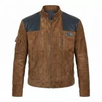 Star Wars Han Solo Brown Leather Jacket front view