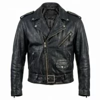 Terminator Arnold Black Leather Jacket front view