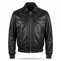 The Batman Bruce Wayne Leather Jacket front view