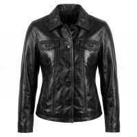 Buffy Black Leather Jacket front view