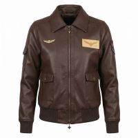 Captain Marvel Brown Leather Jacket