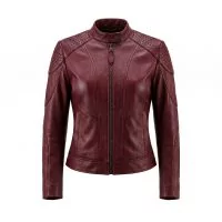 Elektra Red Leather Jacket front view