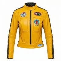 Kill Bill The Bride Yellow Leather Jacket front view
