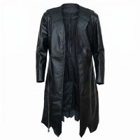 Maleficent Black Leather Coat front view
