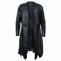 Maleficent Black Leather Coat front view
