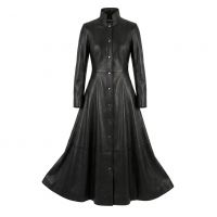 Matrix Trinity Black Leather Coat