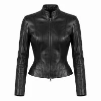 Salt Angelina Jolie Black Leather Jacket front view