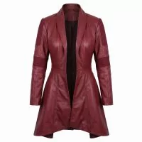 Scarlet Witch Red Leather Coat front view